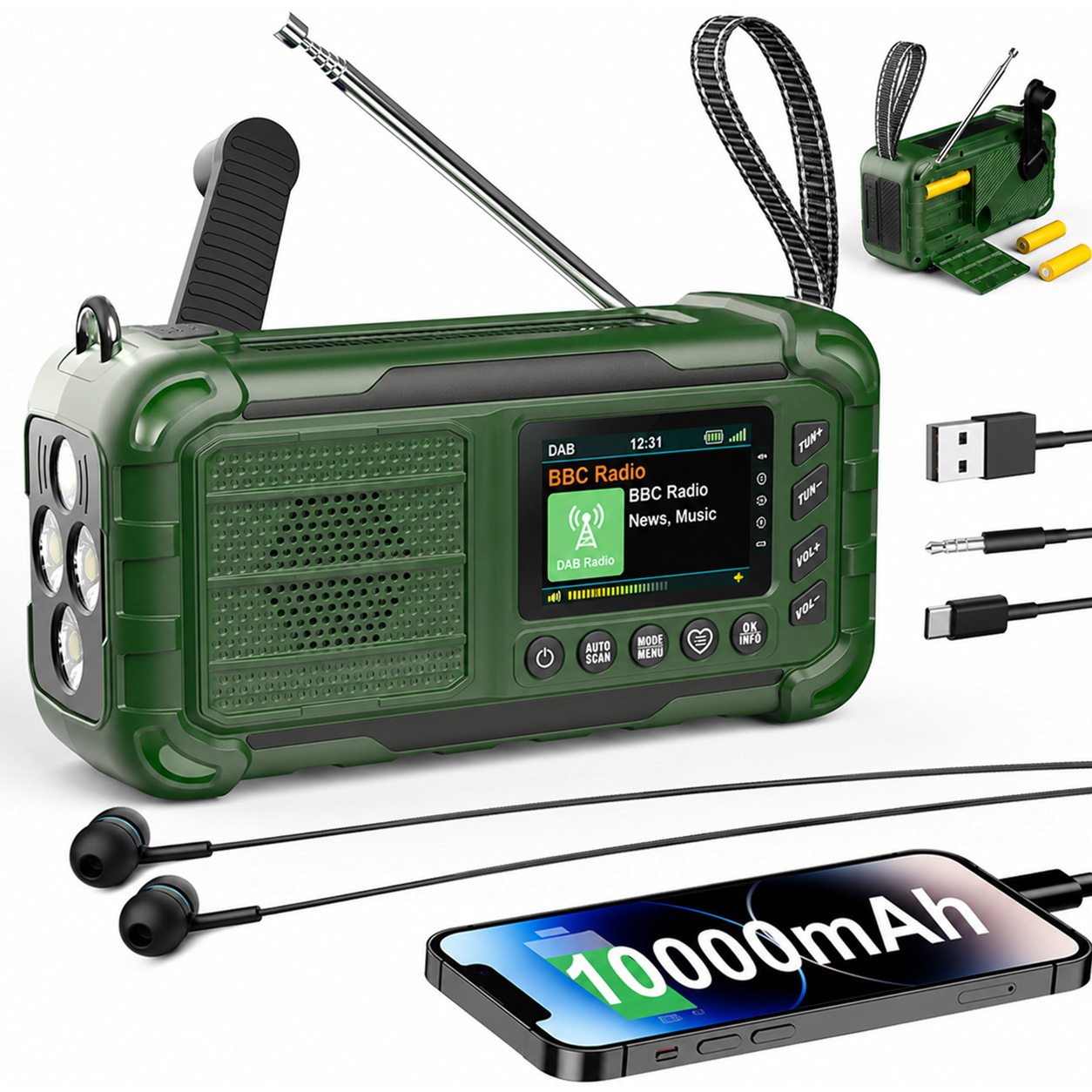 Handkurbel-Solar-AM-FM-DAB-Wet – Solar Emergency Charger Bewertung und Preis